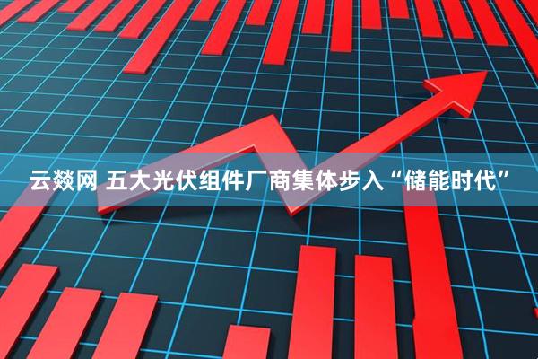 云燚网 五大光伏组件厂商集体步入“储能时代”